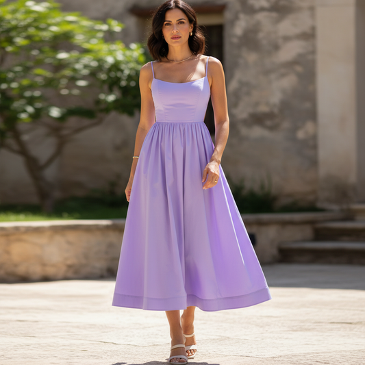 Yvonne | Elegant A-Line Graduation Midi Dress