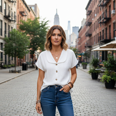 Ellen | Stylish Button-Down Collared Top