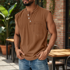 Tony | Casual Sleeveless Vintage Style Shirt