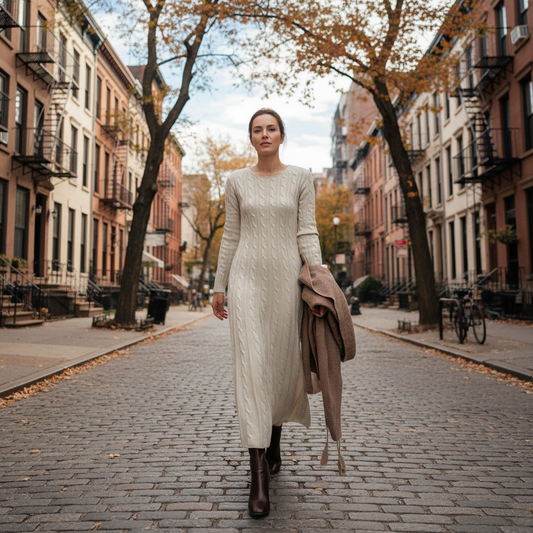 Evelyn | Cozy Cable-Knit Maxi Dress