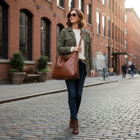 Luna™ - Elegant and spacious leather bag