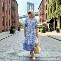 Brenda | Graceful V-Neck Floral Dress
