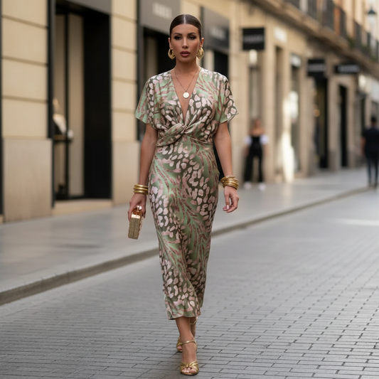 Casandra | Copper Midi Dress