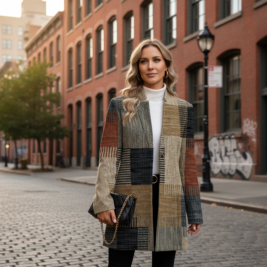 Marina | Elegant women's blazer jacket with pattern