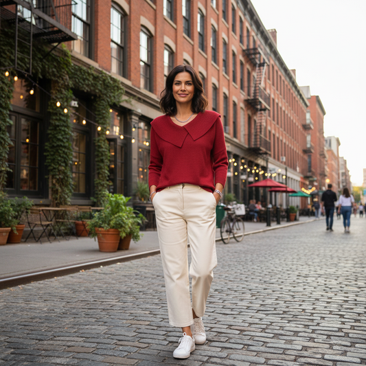Elena | Lapel Sweater