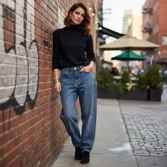 Raphaelle | Trendy Starry Denim Cargo Pants
