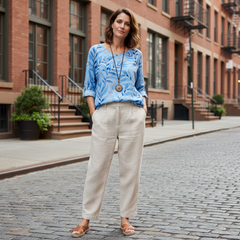 Sophie | Botanical Asymmetrical Button Blouse