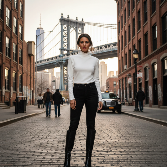 Isabelle | Sculpted Soft-Touch Turtleneck