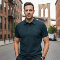 Alfie | Modern Textured Basketweave Polo Shirt