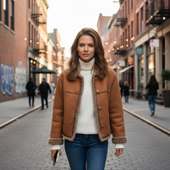Rosalie | Buttoned Sheepskin Jacket