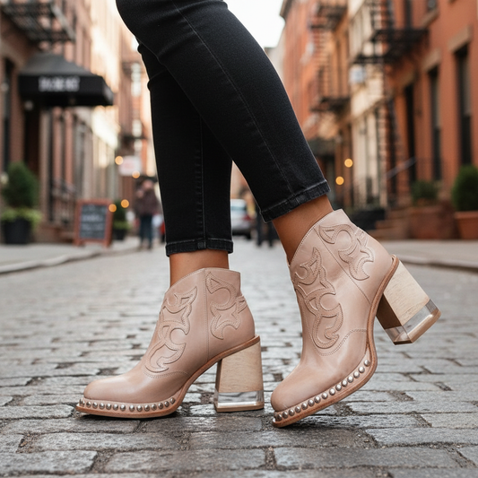 Jessy | Embroidered Western Heel Boots