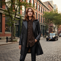 Everly | Leather Trench Coat