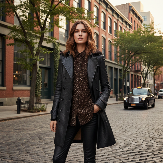 Everly | Leather Trench Coat