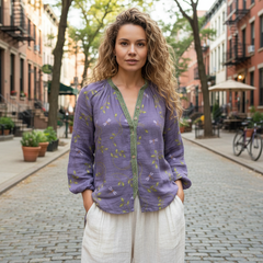 Ebba - Elegant Blouse with Leaf Print