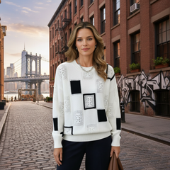 Billy | Chic Geometric Pattern Sweater