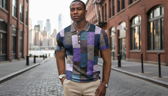 Henry | Stylish Geometric Print Polo Shirt