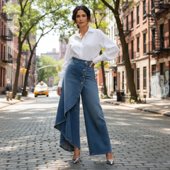 Abby | Slim Fit Denim Wrap Jeans