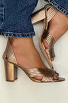 Audrey | Block Heel Sandals with Crisscross Straps and Ankle Strap