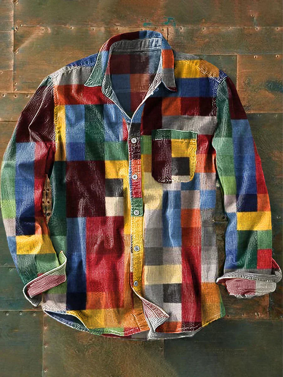 Mirco | Stylish Multicolor Patchwork Shirt