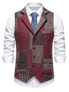 Leo | Patchwork Tweed Waistcoat with Herringbone Pattern