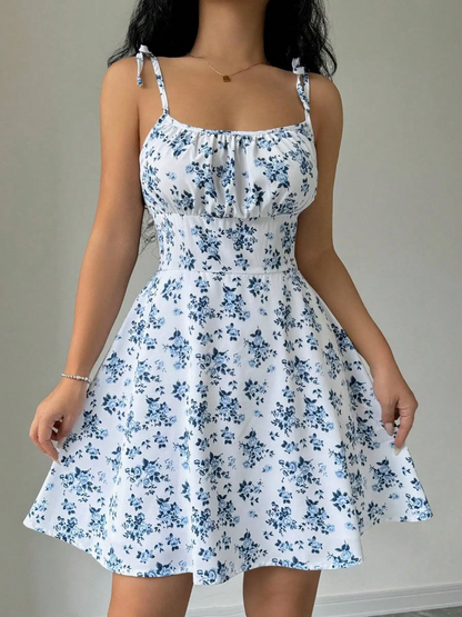 Blossom Blue Floral Sundress – Summer Chic & Effortless Elegance