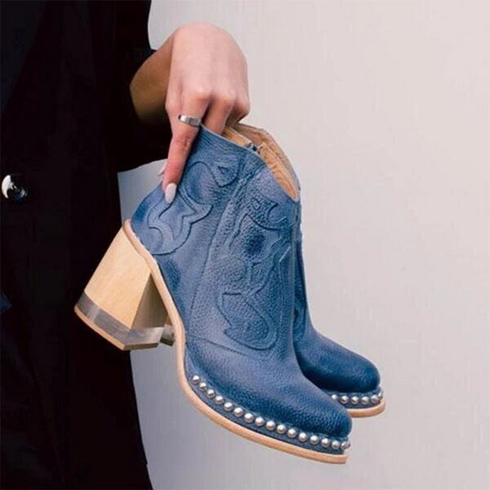 Jessy | Embroidered Western Heel Boots