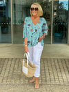 Valentina | Floral Top in Cotton and Linen