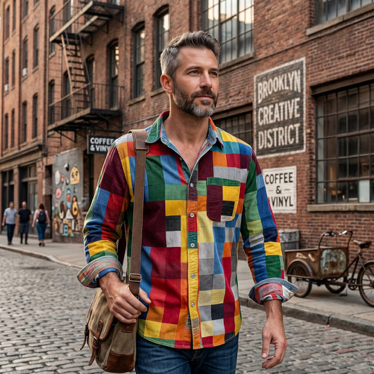 Leo | Premium Patchwork Shirt – Unique Style & Comfortable Fit