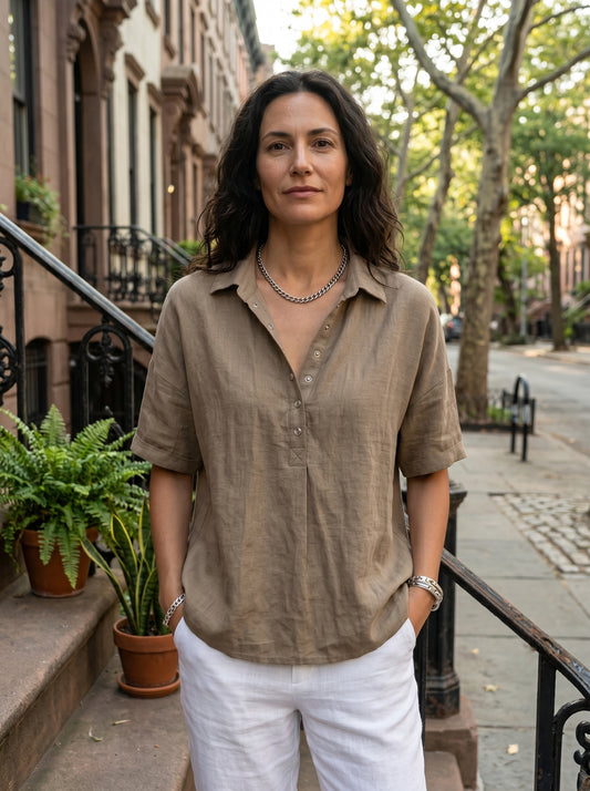 Reyna | Comfortable Collared and Buttoned Blouse