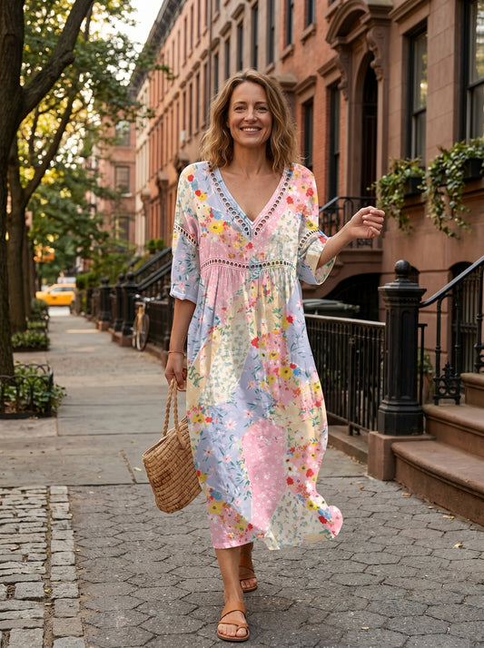 Clara | Floral Patchwork Dress