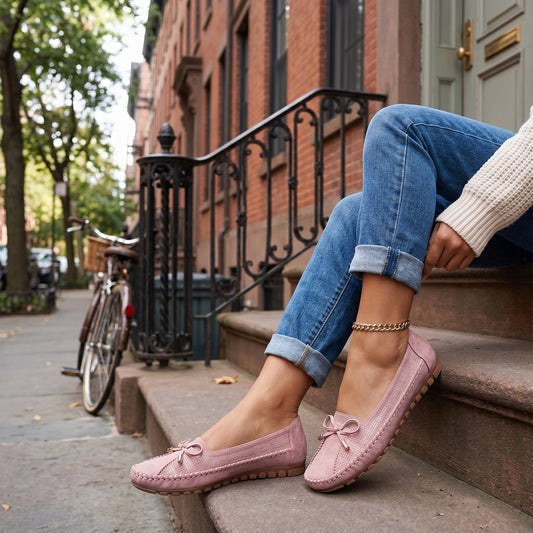 Ava | Moccasin Flats with Bow Detail