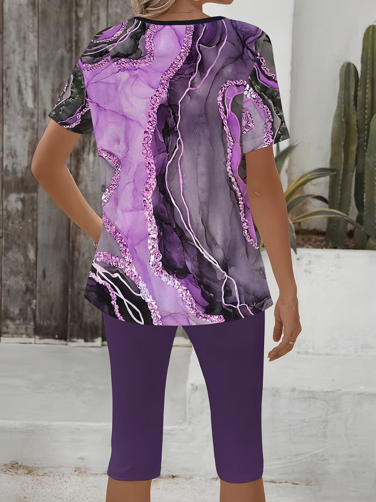 Luna | Printed Two-Piece Stretch Set