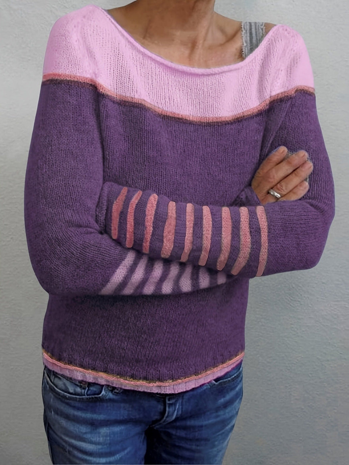 Julie | Striped Wide Neck Sweater