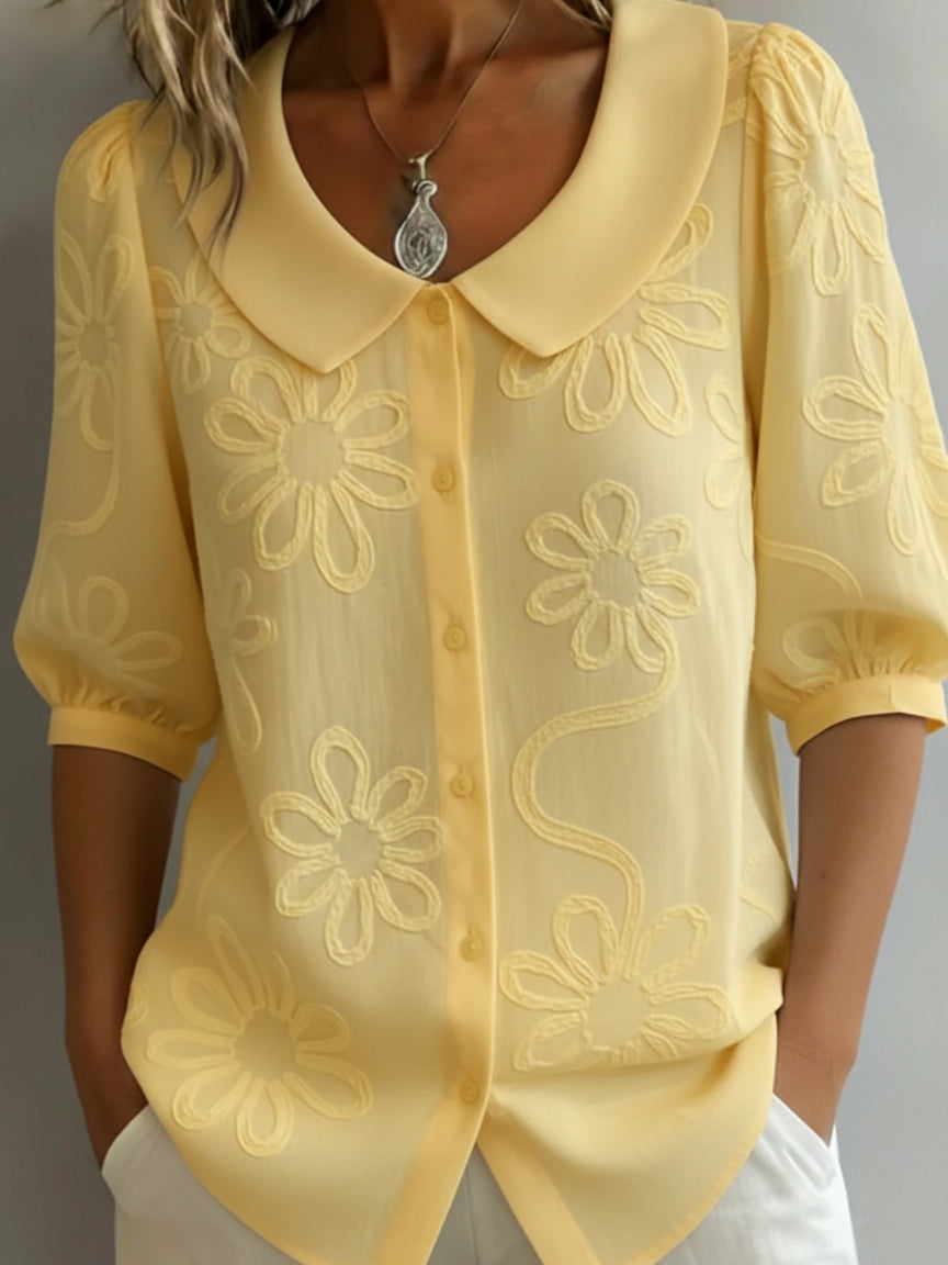 Cherry | Floral Blouse With Natural Elegance