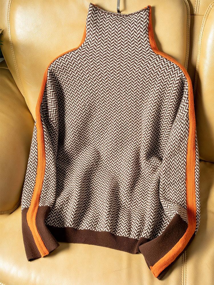 Harper | Bold Stripes High-Neck Sweater