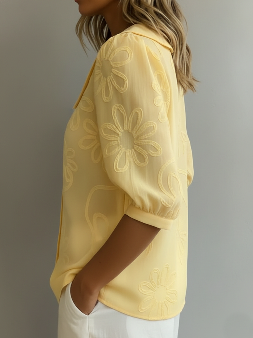 Cherry | Floral Blouse With Natural Elegance