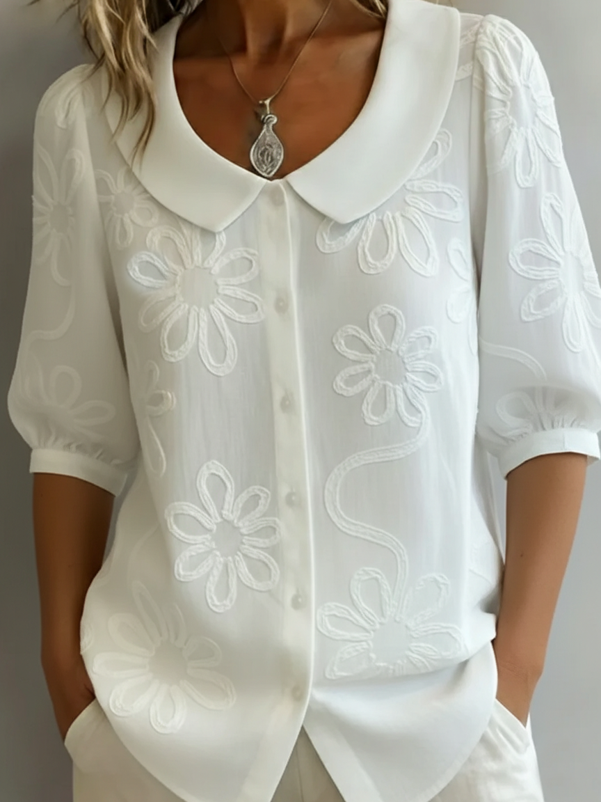 Cherry | Floral Blouse With Natural Elegance