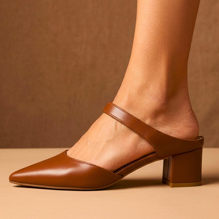 Valene | Leather Slingback Heels