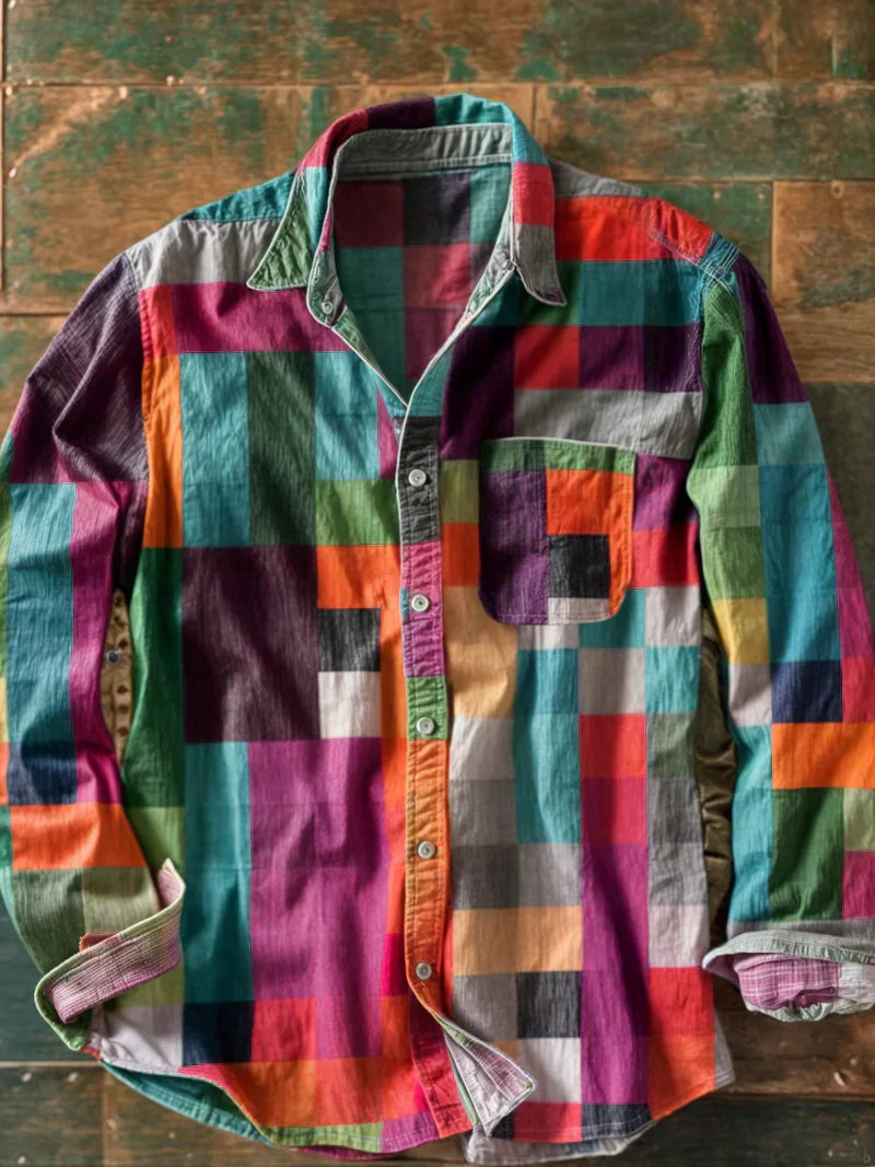 Leo | Premium Patchwork Shirt – Unique Style & Comfortable Fit