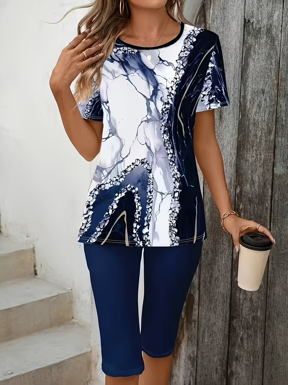 Luna | Printed Two-Piece Stretch Set
