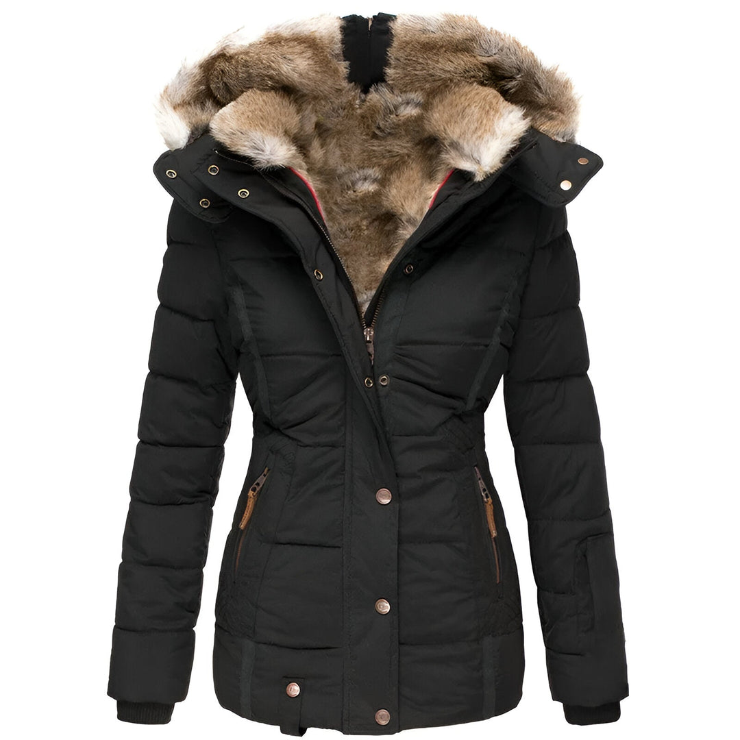 Dianne I Puffer Jacket with Hood and Slim Fit Design