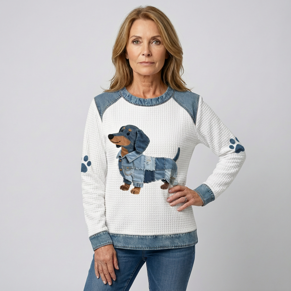Nala | Charming Dachshund with Denim Patchwork