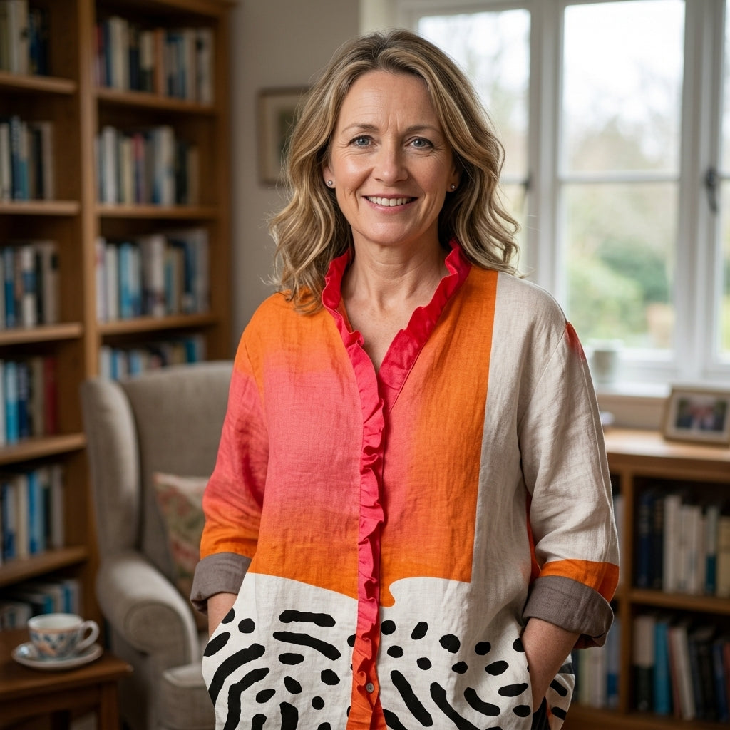 Linda | Elegant Linen Summer Blouse