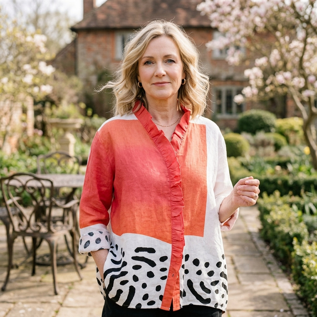 Linda | Elegant Linen Summer Blouse