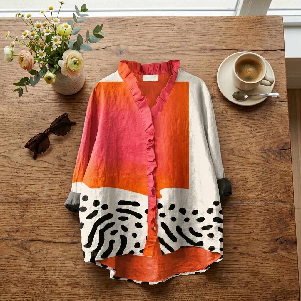 Linda | Elegant Linen Summer Blouse