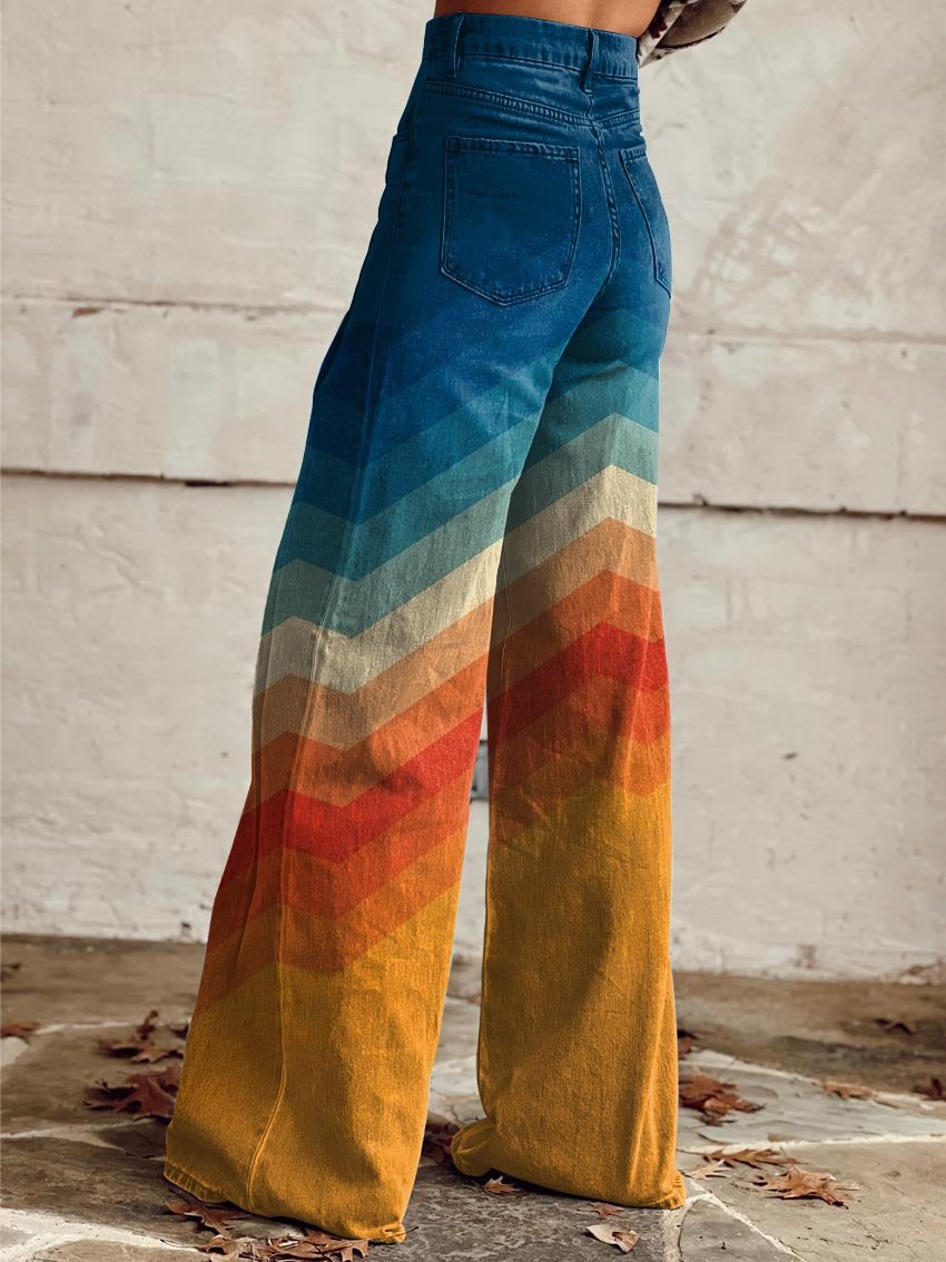 Audrey | Elegant Retro Zigzag Pants