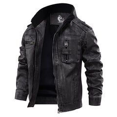 Brad | Collared Leather Jacket