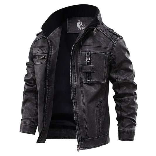 Brad | Collared Leather Jacket
