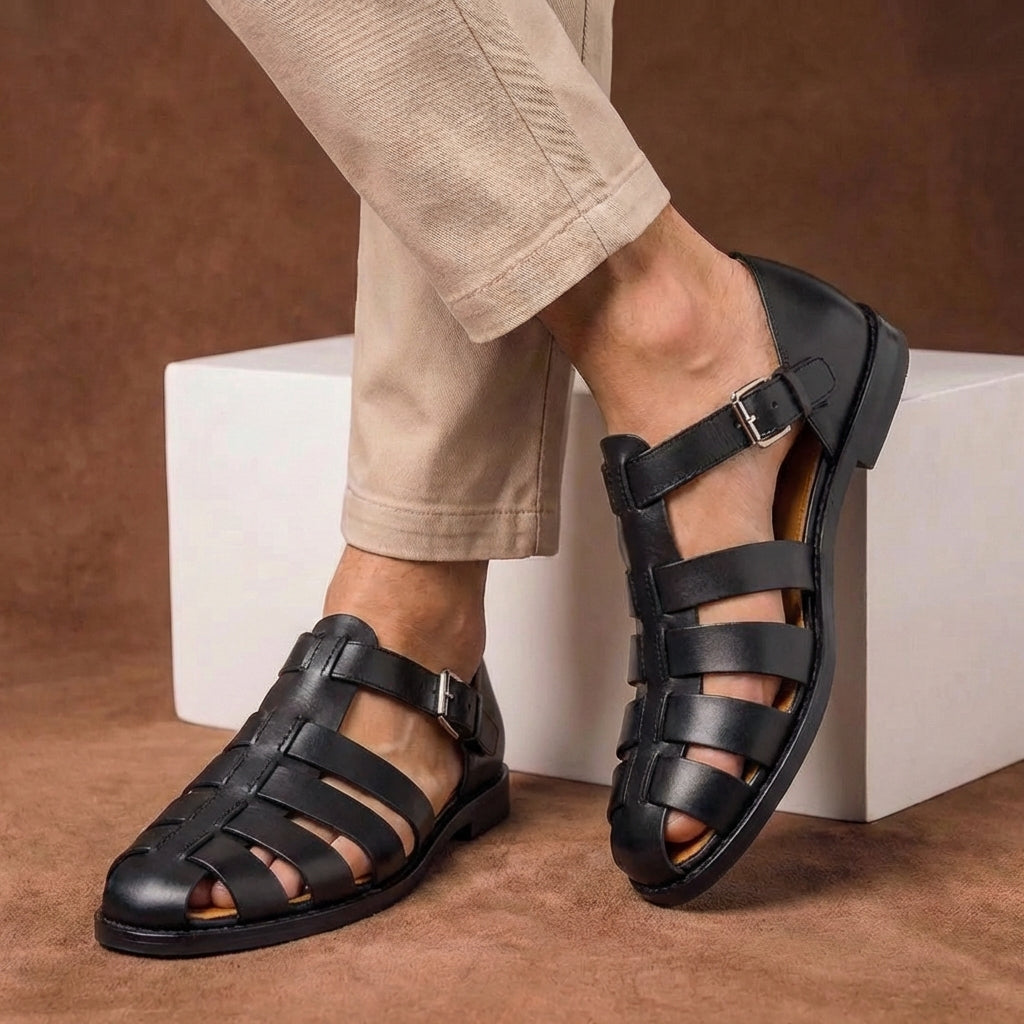 Elton | Closed-Toe Buckle Strap Fisherman Sandals