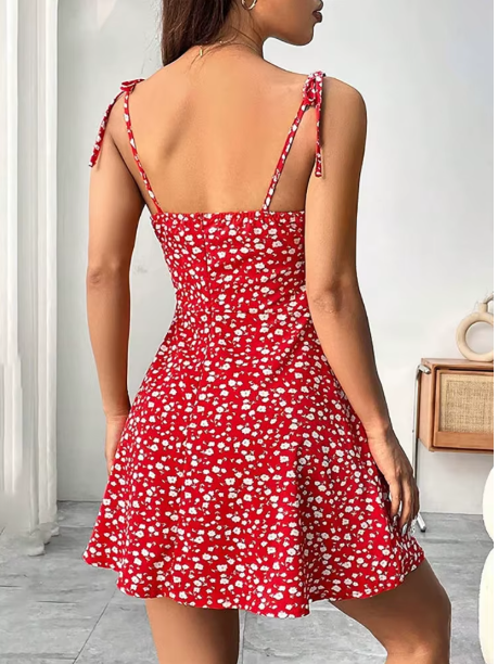 Scarlet Bloom Red Floral Sundress – Bold, Playful & Perfect for Summer